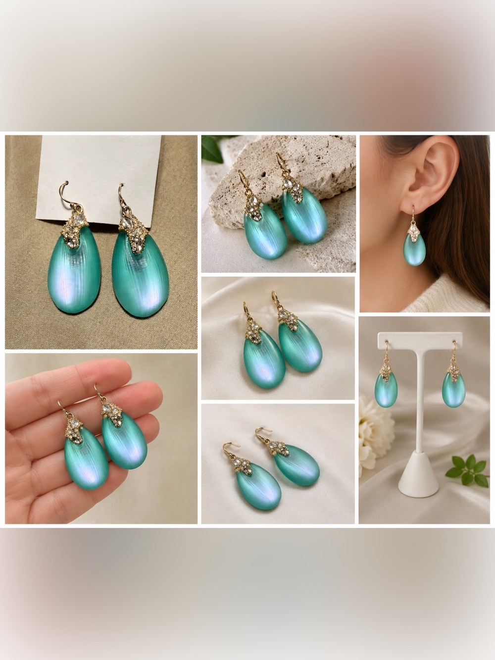 Alexis Bittar Gold-Accent Teardrop Aqua Earrings